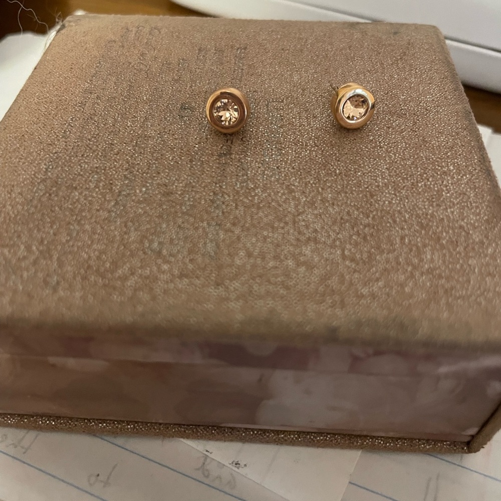 Coach rose gold stud earrings